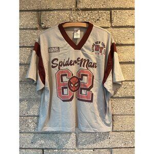 Marvel Spider-Man 62 Graphic Mesh Jersey T-Shirt M Maroon & White NWT RARE